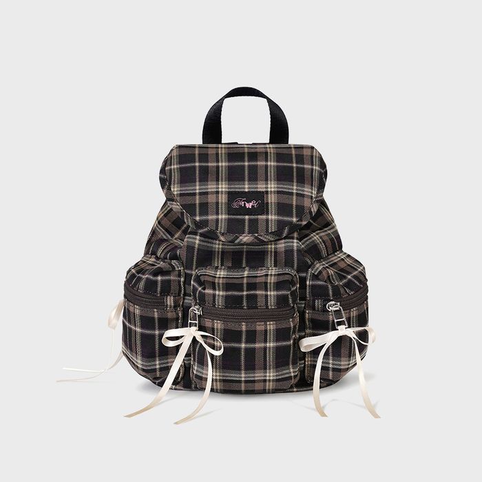 fennec Berry Pocket Backpack / check brown