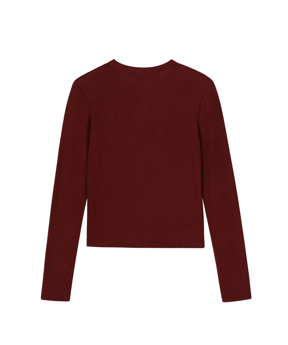 Ribbon Tie Knit Cardigan - Wine