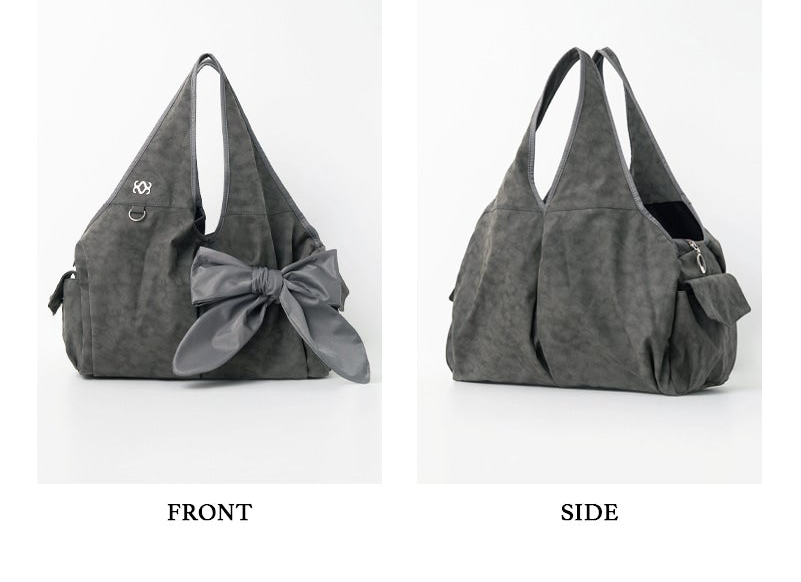 siweol Bow Shoulder Bag / Nubuck Grey