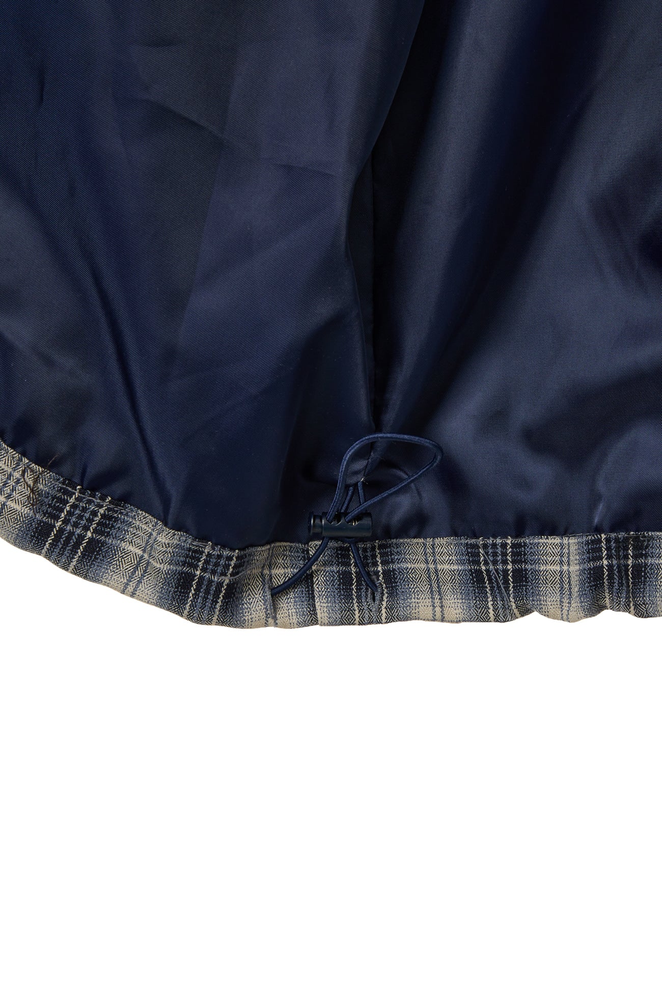 DEINET CHECK BOMBER JACKET IN NAVY