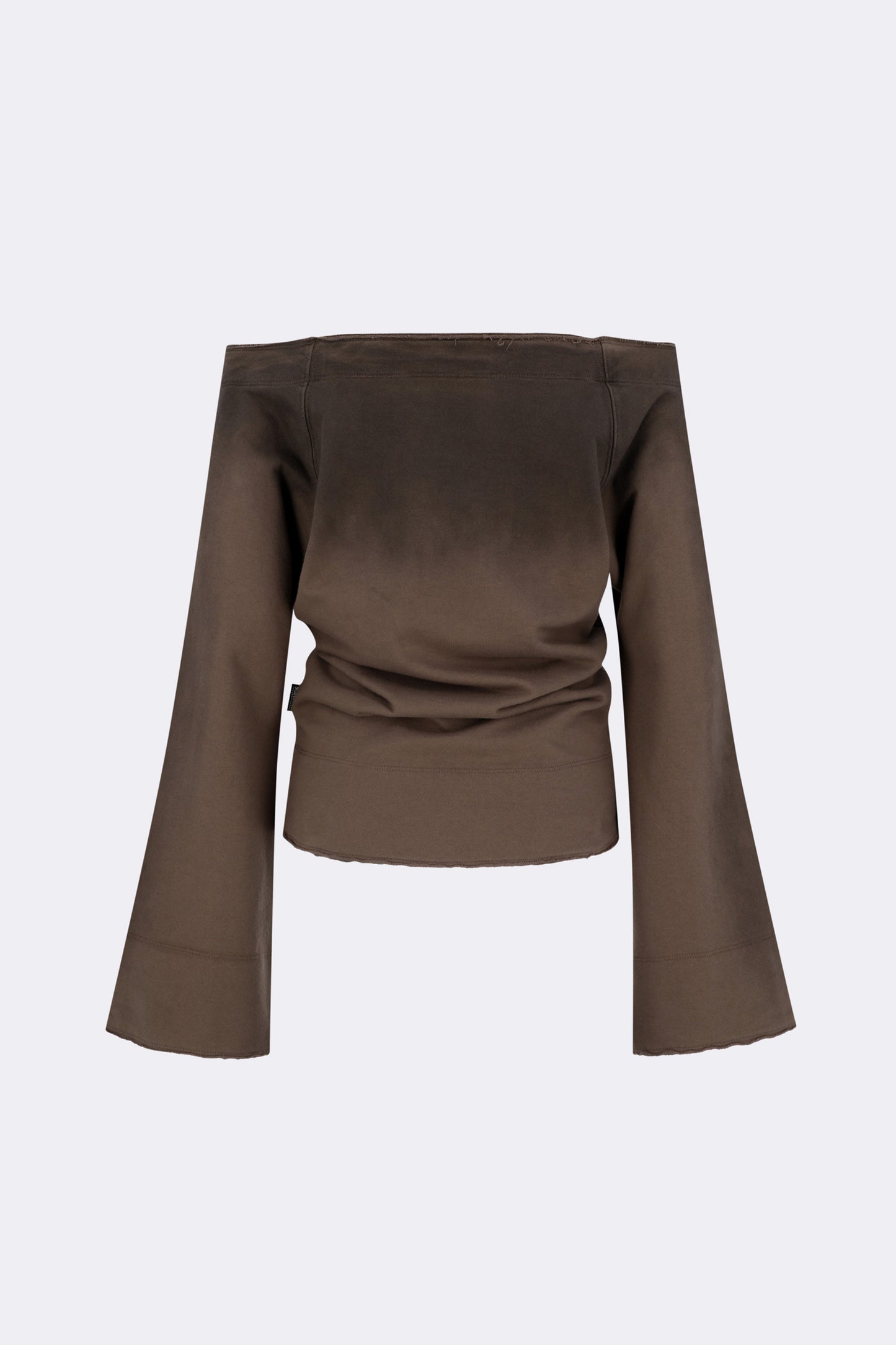 Sculptor Wide Bell Sleeve Sweatshirt Taupe Brown