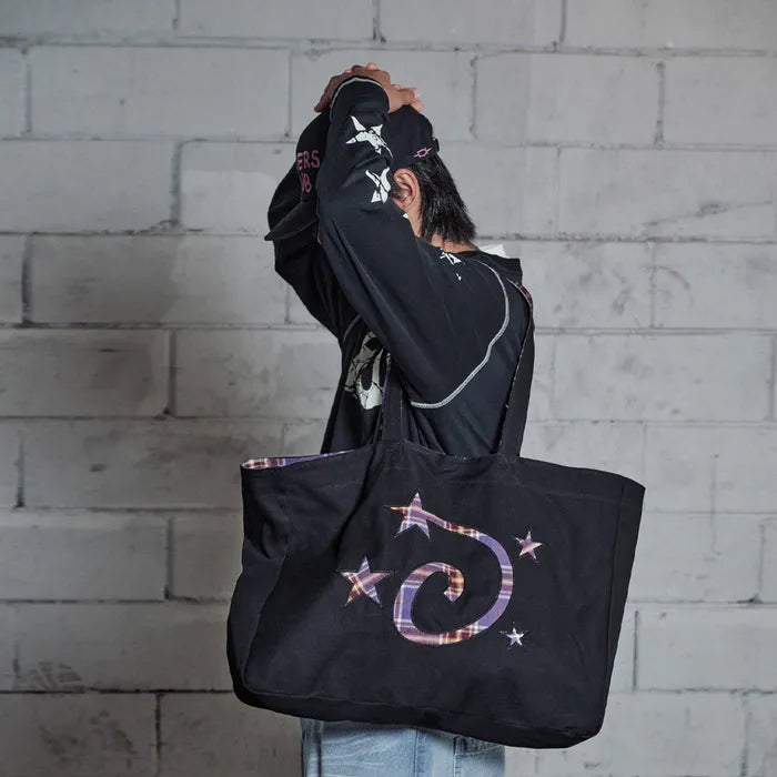 LSC Reversible Check Logo Big Eco Bag Black