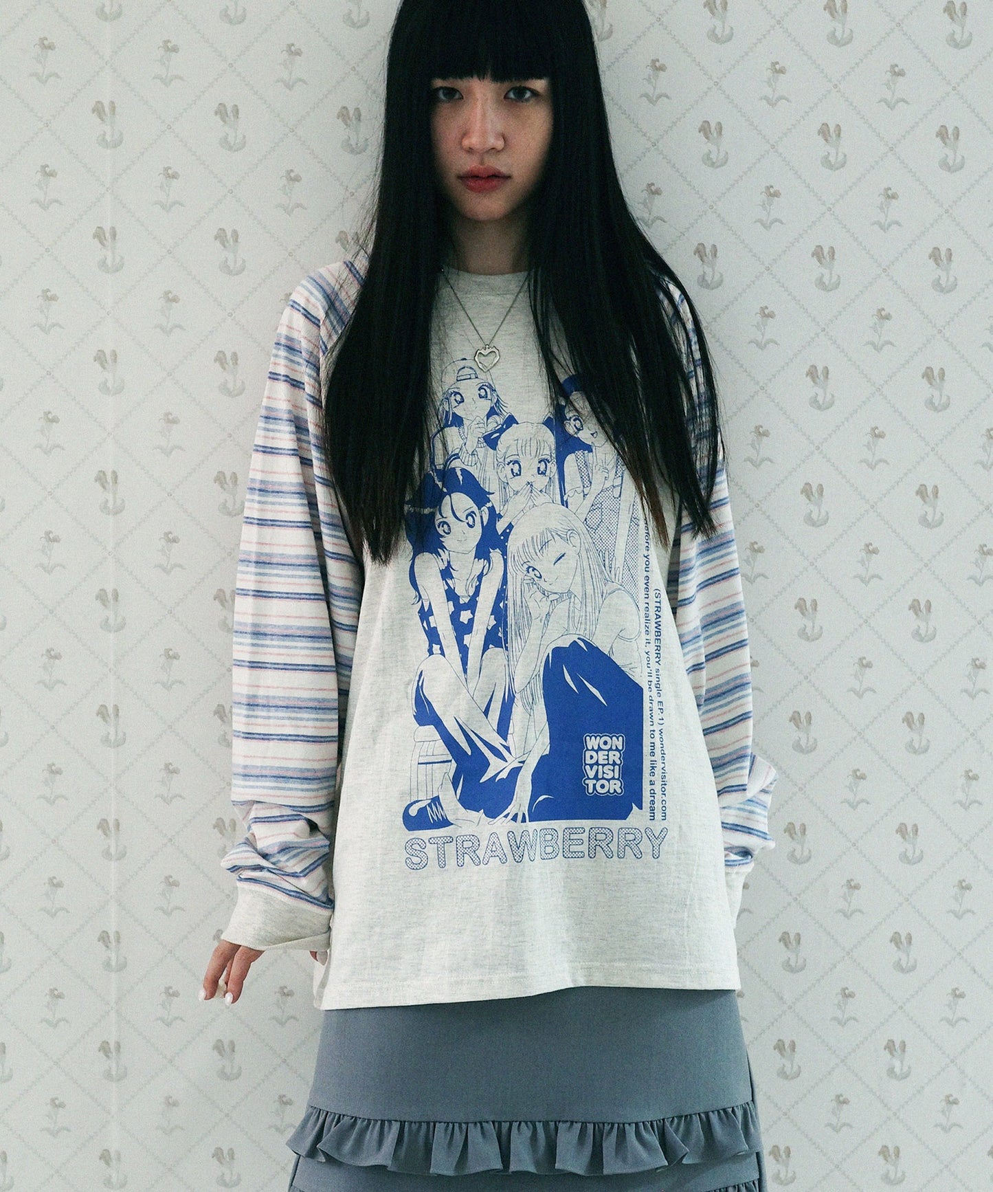 WONDERVISITOR STRAWBERRY EP1 RAGLAN LS-T / OATMEAL