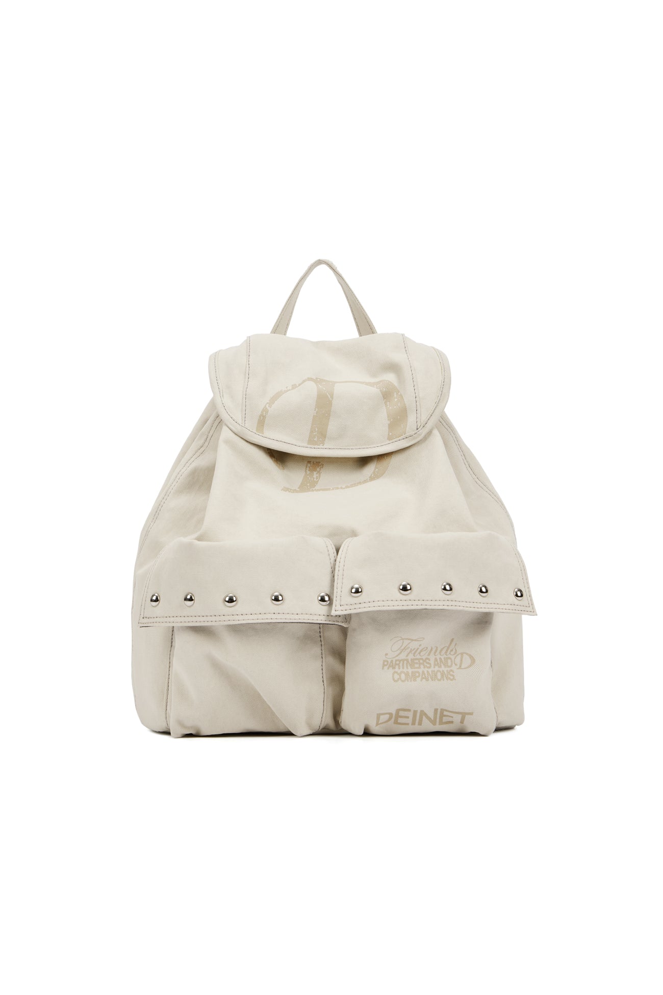 DEINET D & FRIENDS STUD POCKET BACKPACK IN IVORY