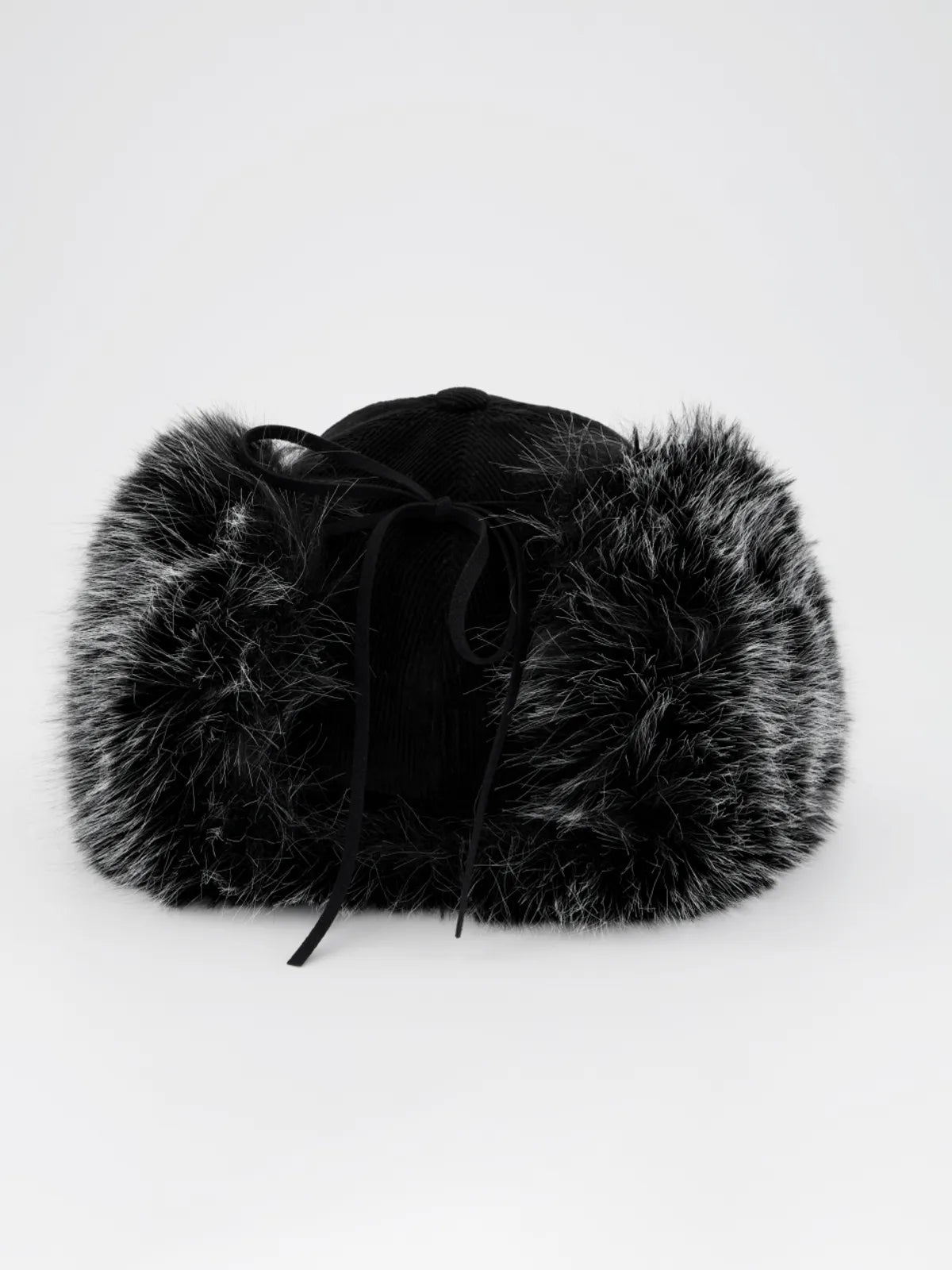 SETUPEXE CORDUROY FUR EARFLAP CAP / BLACK