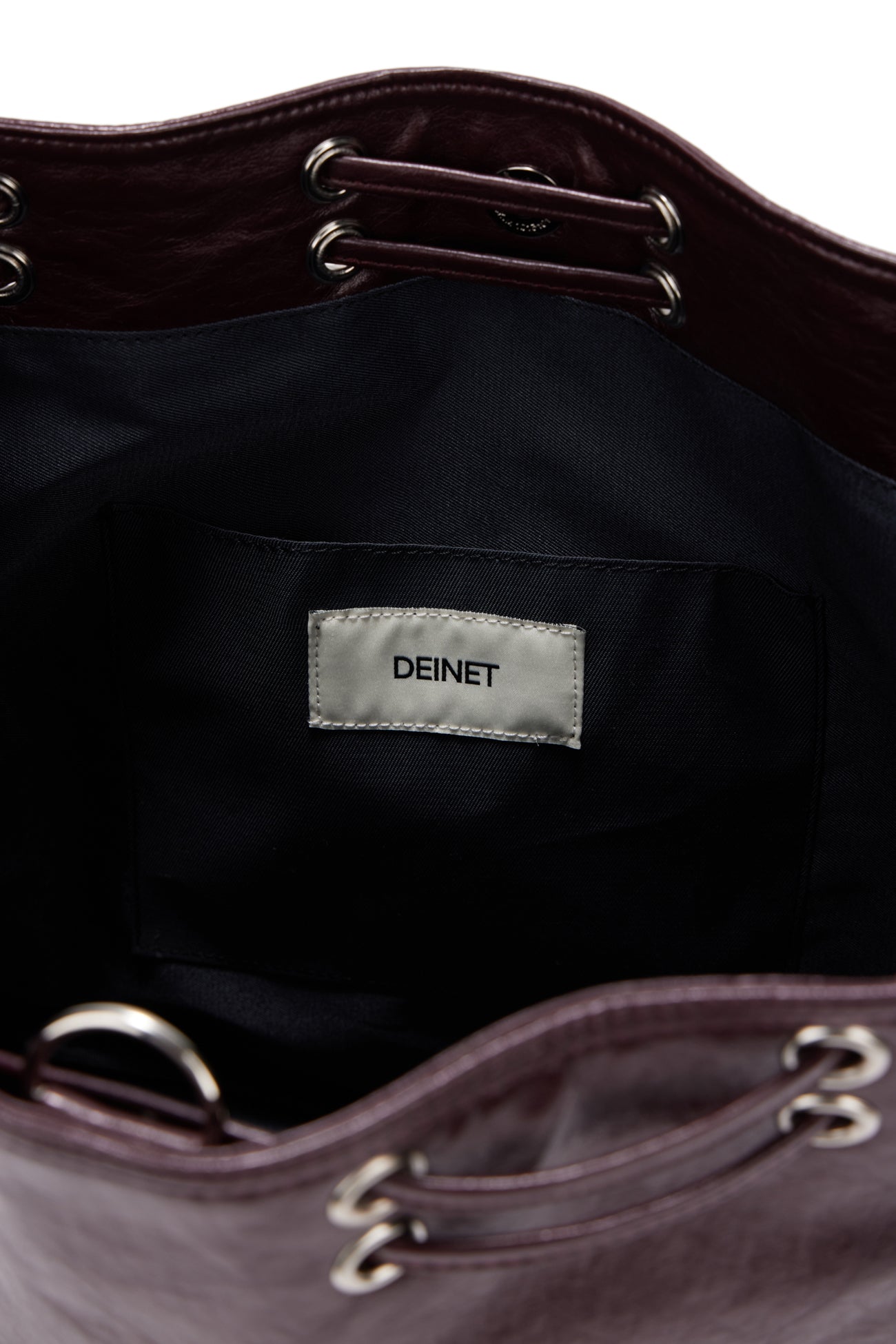 DEINET 5-WAY STUD POCKET MULTI BAG IN BURGUNDY