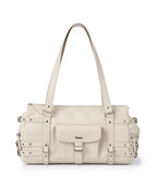 [DEINET] BELTED POCKET SHOULDER BAG IN BEIGE