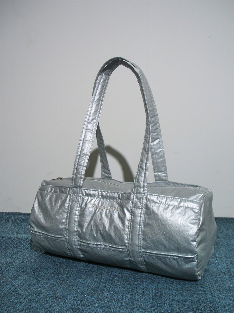 NANACREW MINI DUFFLE BAG - CRINKLE SILVER
