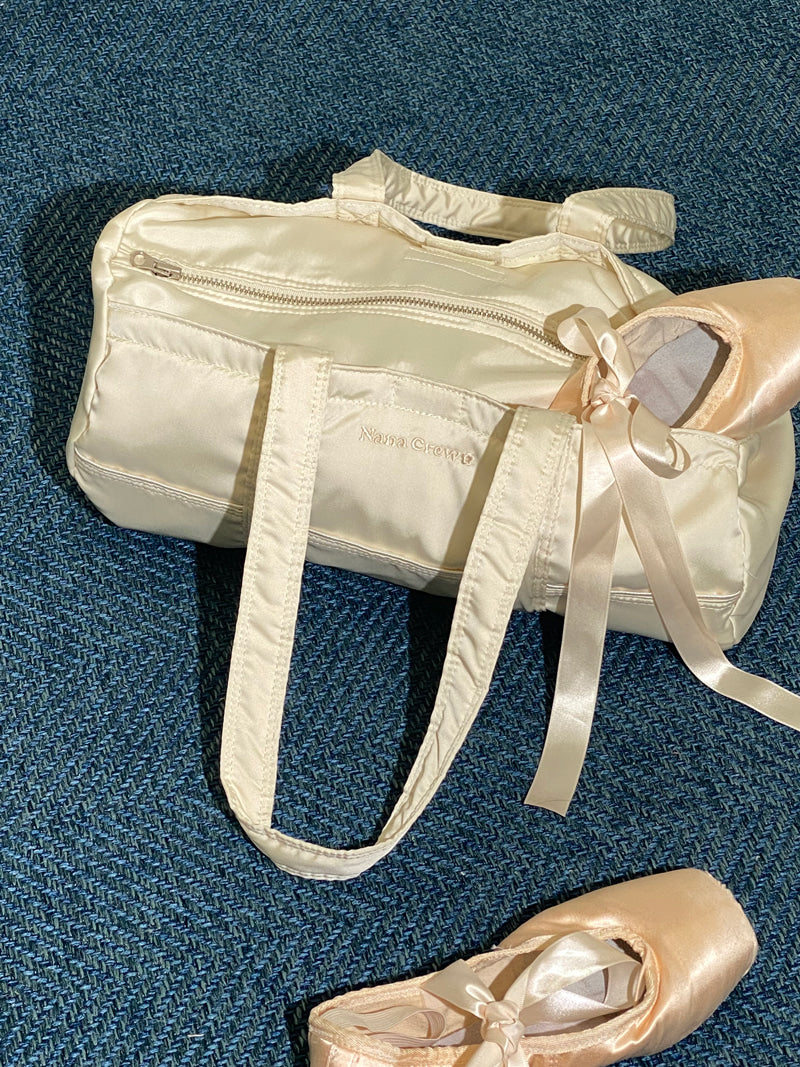 NANACREW MINI DUFFLE BAG - IVORY SATIN