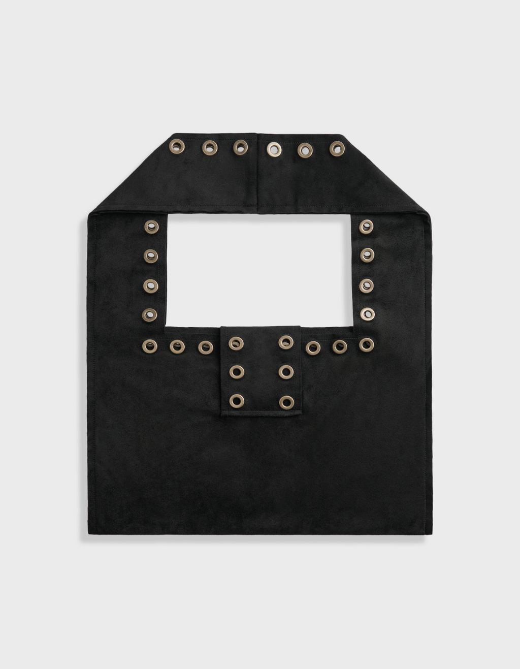 Polysooem EYELET SUEDE SHOULDER BAG / BLACK