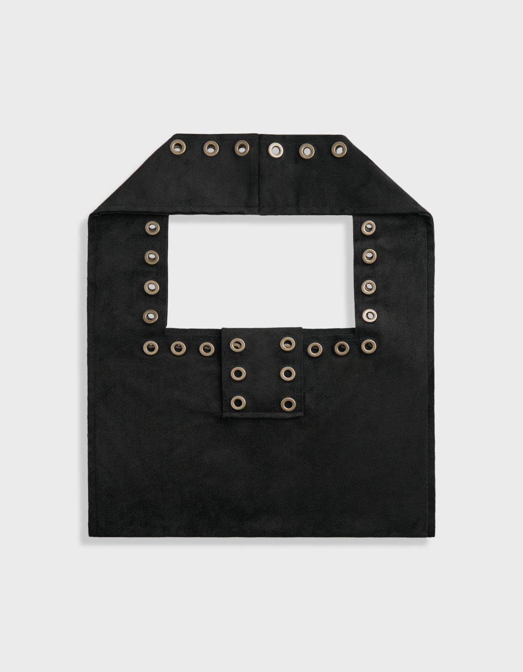 Polysooem EYELET SUEDE SHOULDER BAG / BLACK