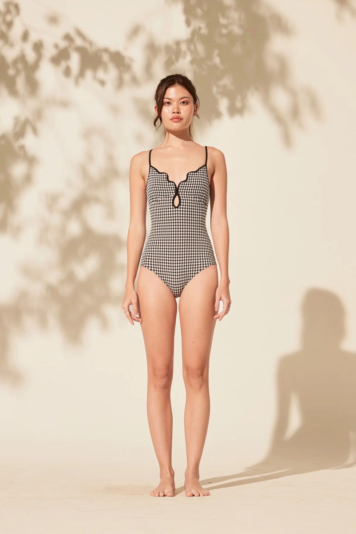 APRILPOOLDAY CLAUDIA'S FOREVERY ONE SWIMSUIT / BLACK GINGHAM