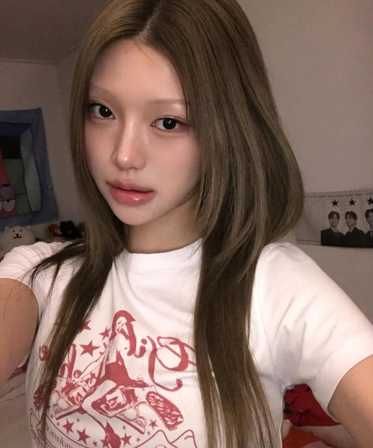 PIN UP GIRL CROP T-SHIRT_WH