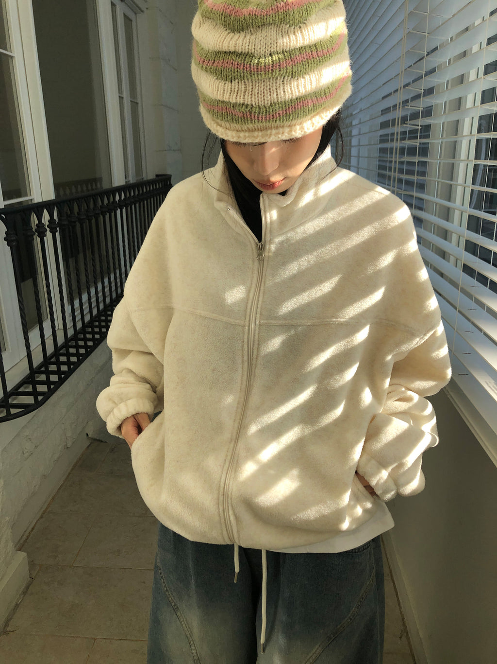 CREAM BEANIE