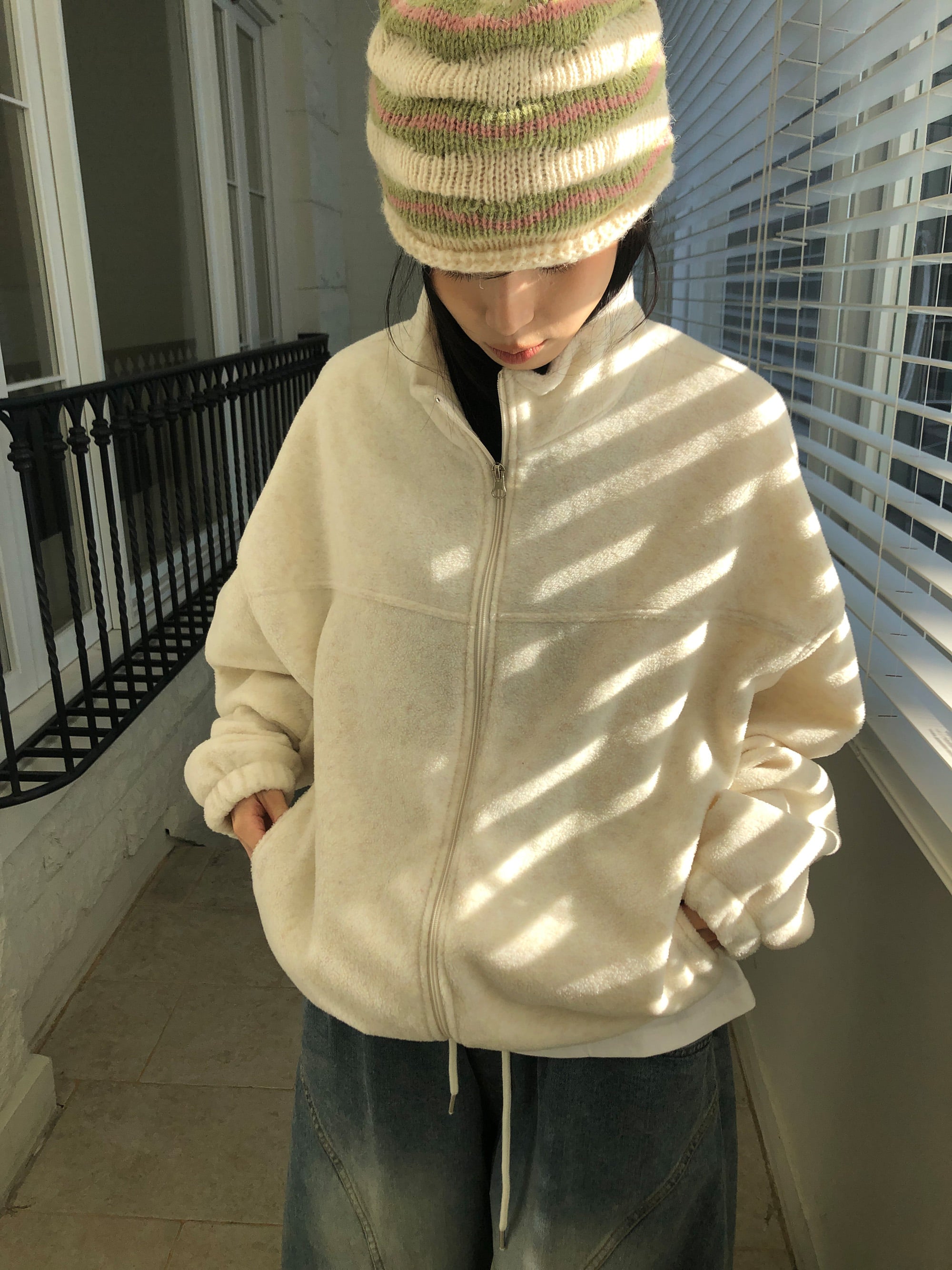 CREAM BEANIE