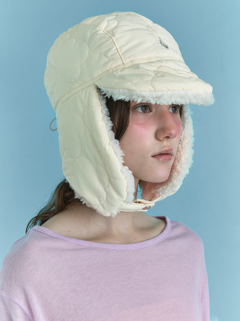 POESIEDAME PADDING EARFLAP HAT IN CLOVER BUTTER