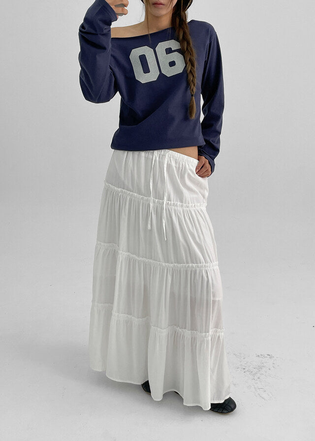 [kr] Periti Boatneck Print Long Sleeve T-shirt / 3colors