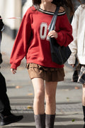 SPORTY OVERSIZE SWEATSHIRT (RED)