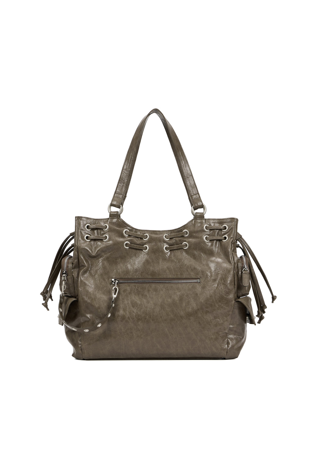 DEINET NEW STUD STRING BIG BAG IN KHAKI
