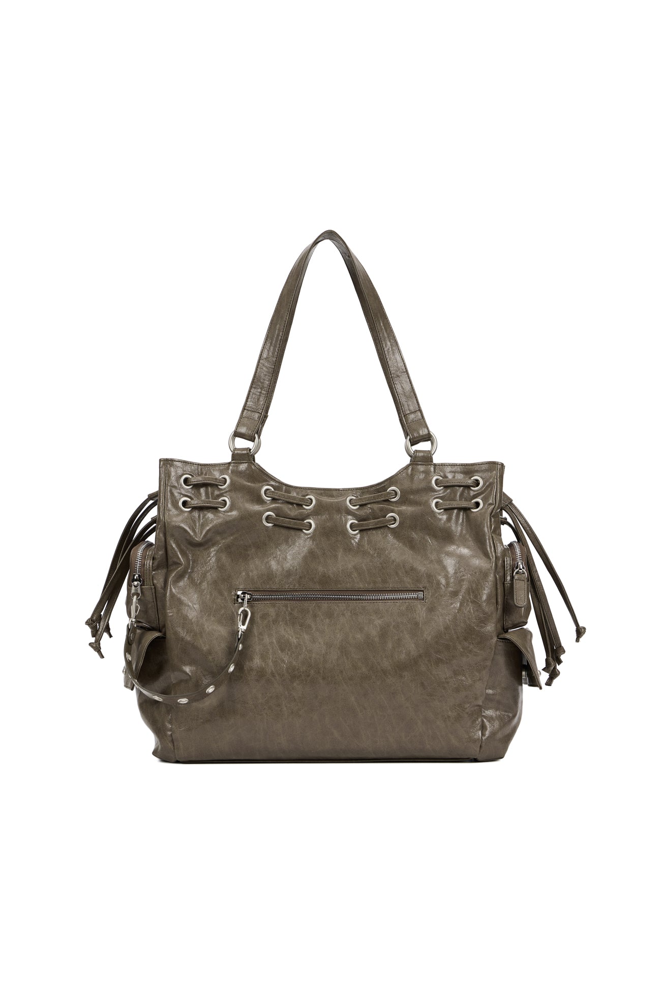DEINET NEW STUD STRING BIG BAG IN KHAKI