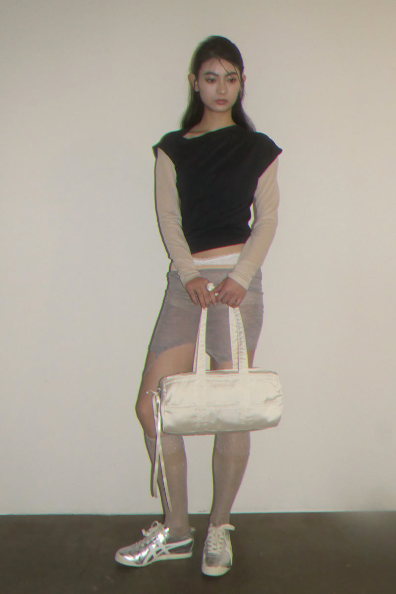NANACREW MINI DUFFLE BAG - IVORY SATIN