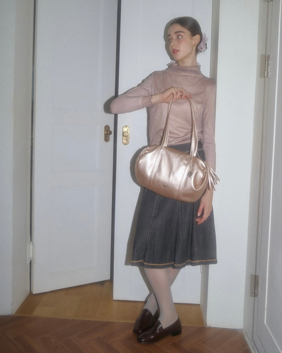 Heeari Aurora Shirring Duffel Bag - Rose Gold