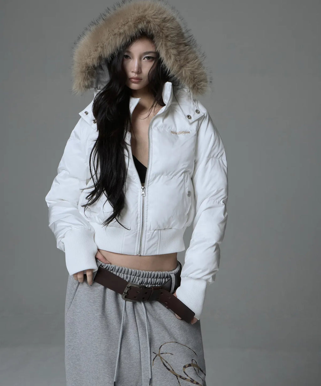 [GILA ARCHIVE] Fur Hood Light Padded Jacket - 2 Colors