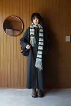 IUGA Striped Hairy Bold Muffler (Sky Blue)