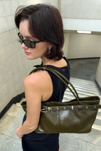 YEOMIM belted boat bag (crack khaki)