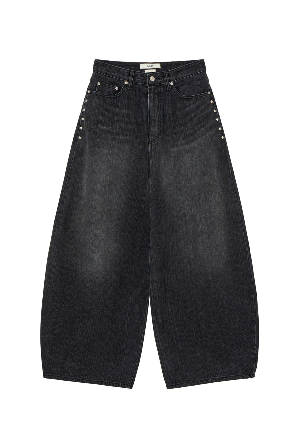 DEINET BALLOON FIT DENIM JEANS IN BLACK
