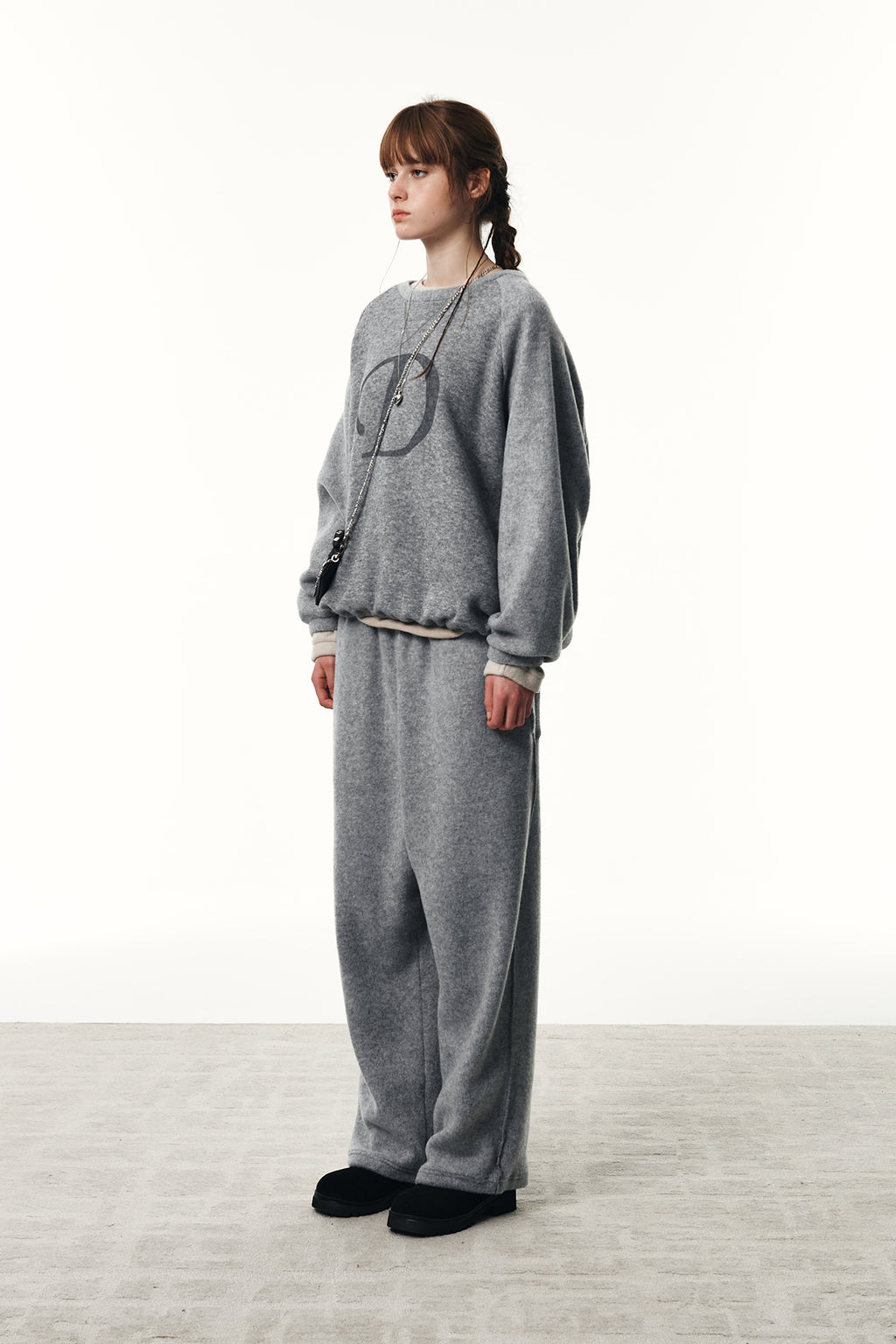 SMOOTH D LOGO KNIT PANTS & SWEATSHIRTS / 3COLORS