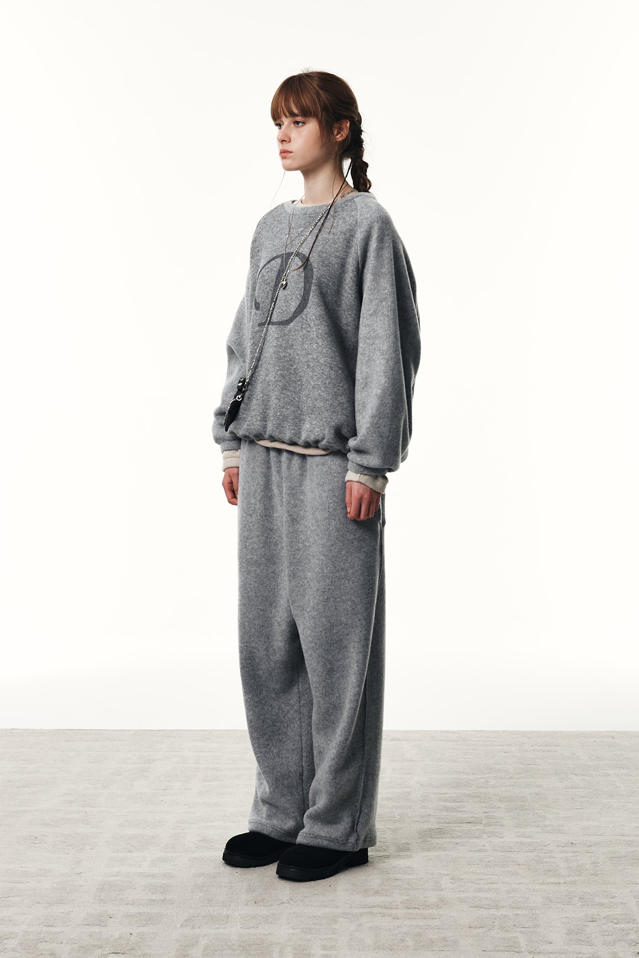 SMOOTH D LOGO KNIT PANTS & SWEATSHIRTS / 3COLORS