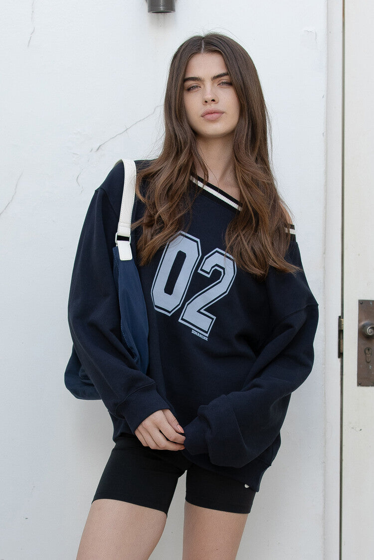SPORTY OVERSIZE SWEATSHIRT (NAVY)