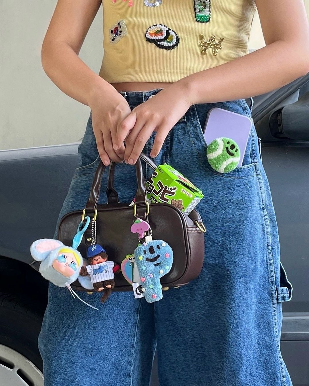 Smiley Alphabet Keychain (customize OK!)