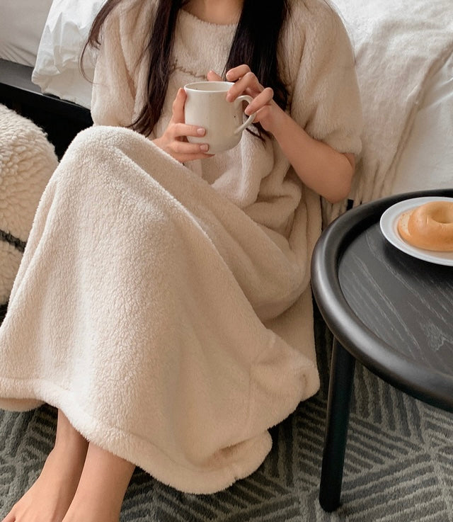 [韓國售出3000+⭐️] J'eu Teddy Short Sleeve Sleeping Dress Pajamas 2colors