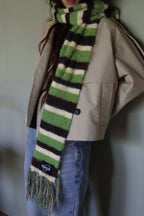 IUGA Striped Hairy Bold Muffler (Green)