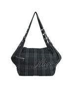 ILLIGO LETTERING BIG SHOULDER BAG - CHECK GREY