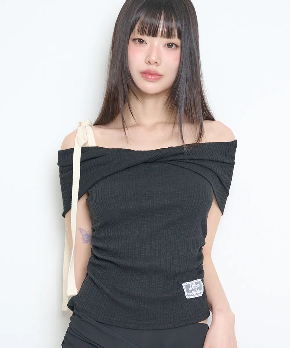 [ILLIGO] FLOW OFF SHOULDER TOP_4 COLORS