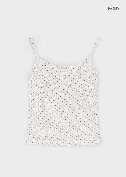 [韓國製造🇰🇷] Dot Henry Neck Tank Top / 2colors