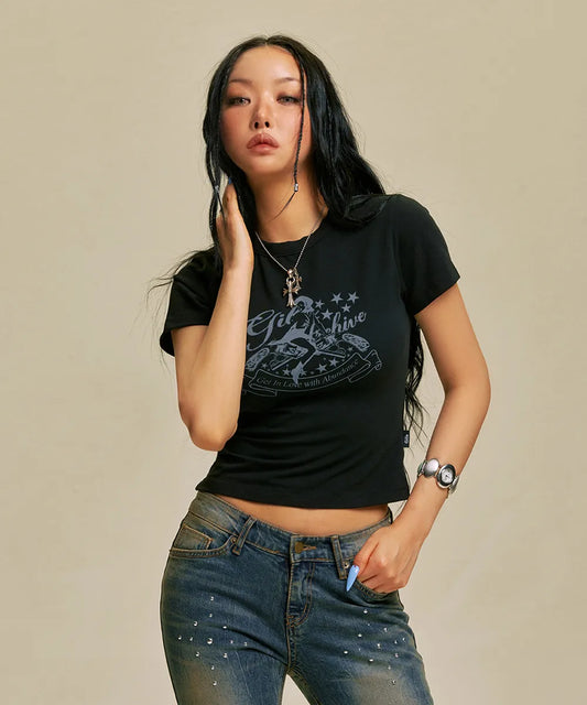 PIN UP GIRL CROP T-SHIRT_BK