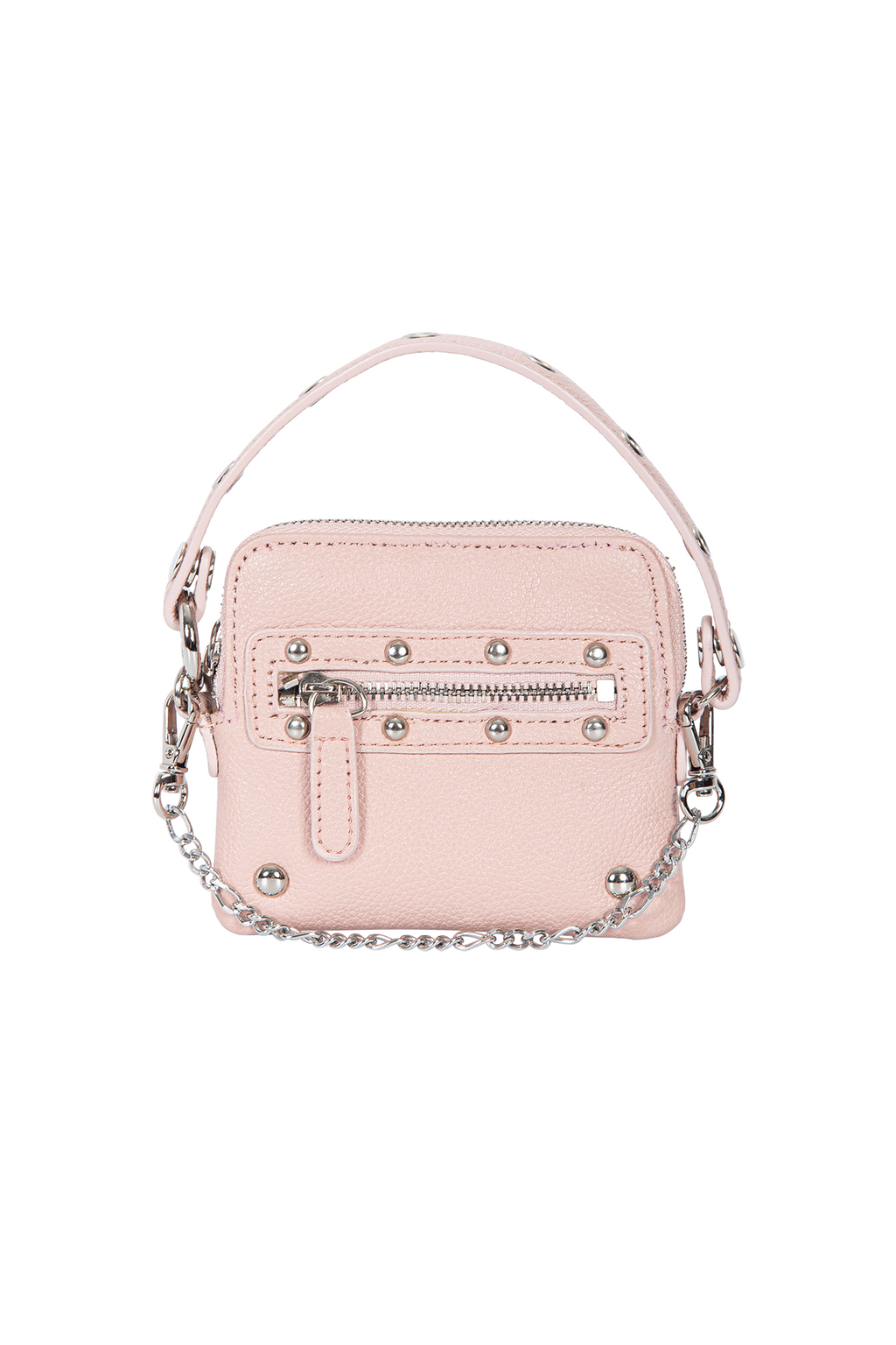 DEINET Studded Cross Chain Wallet / Pink