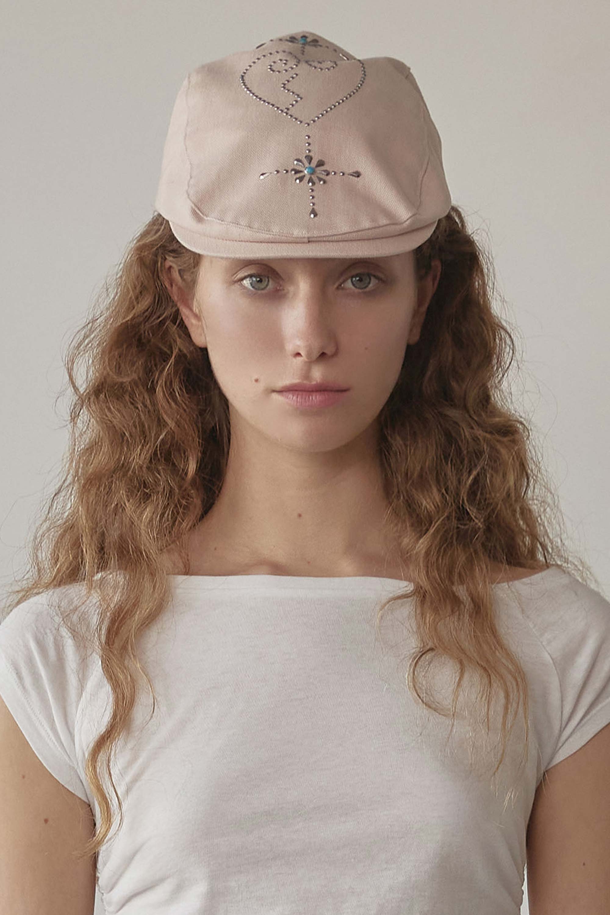 Boho Stud Hunting Cap Dusty Pink