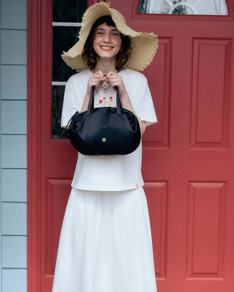 Heeari Aurora Shirring Duffel Mini Bag / black