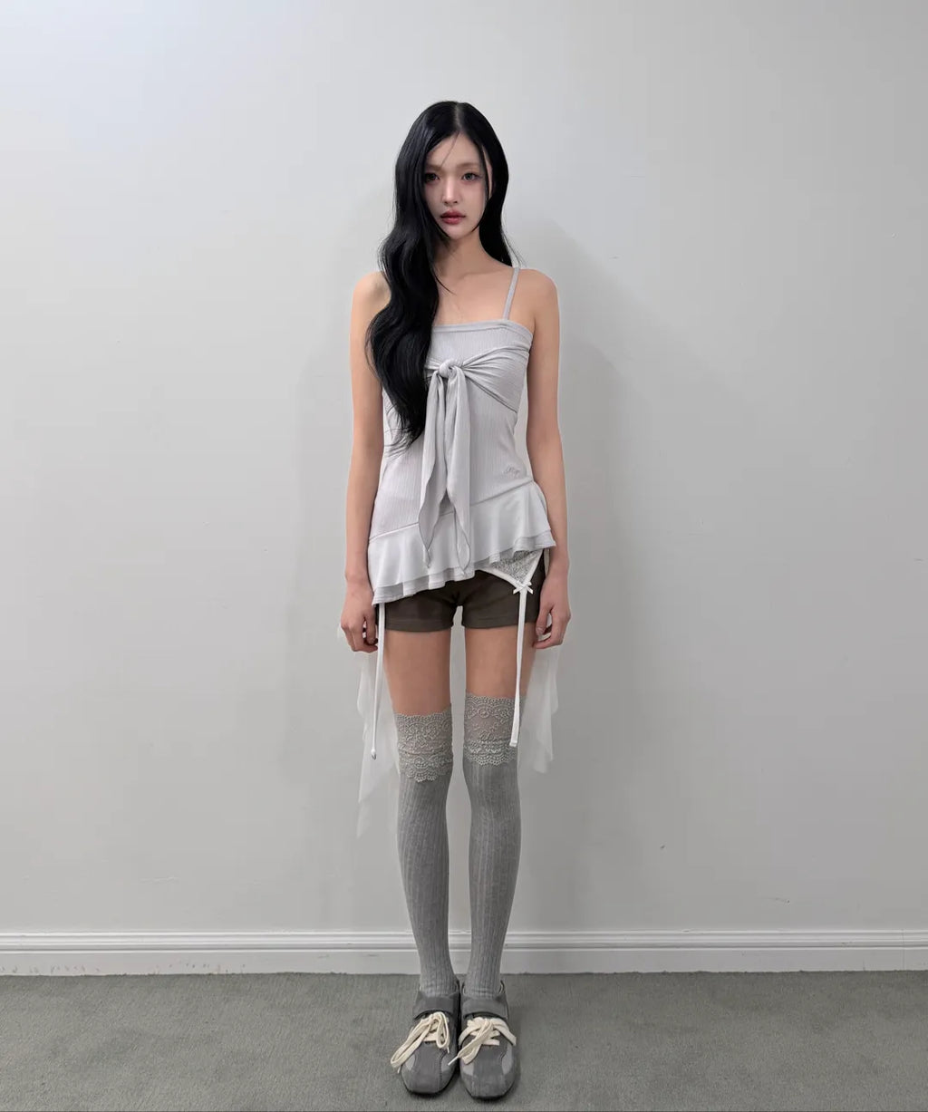 [ILLIGO] RIBBON TIE SLEEVELESS_3 COLORS