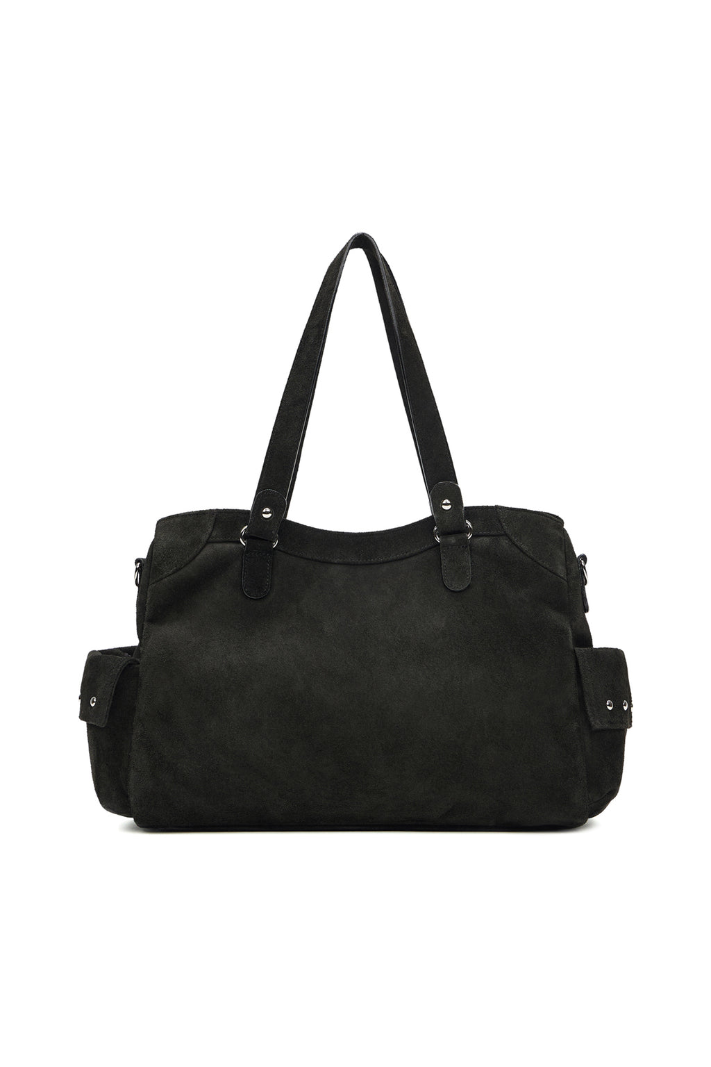 DEINET STUD POCKET BIG BAG IN SUEDE BLACK
