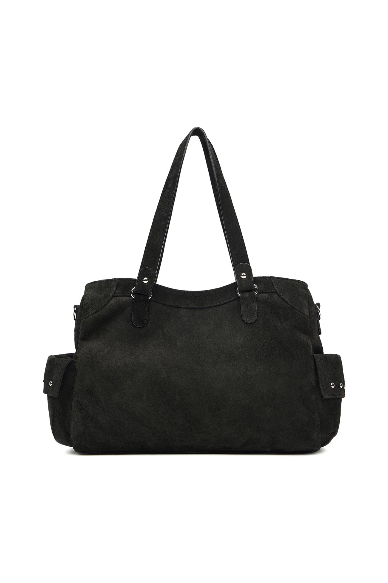 DEINET STUD POCKET BIG BAG IN SUEDE BLACK