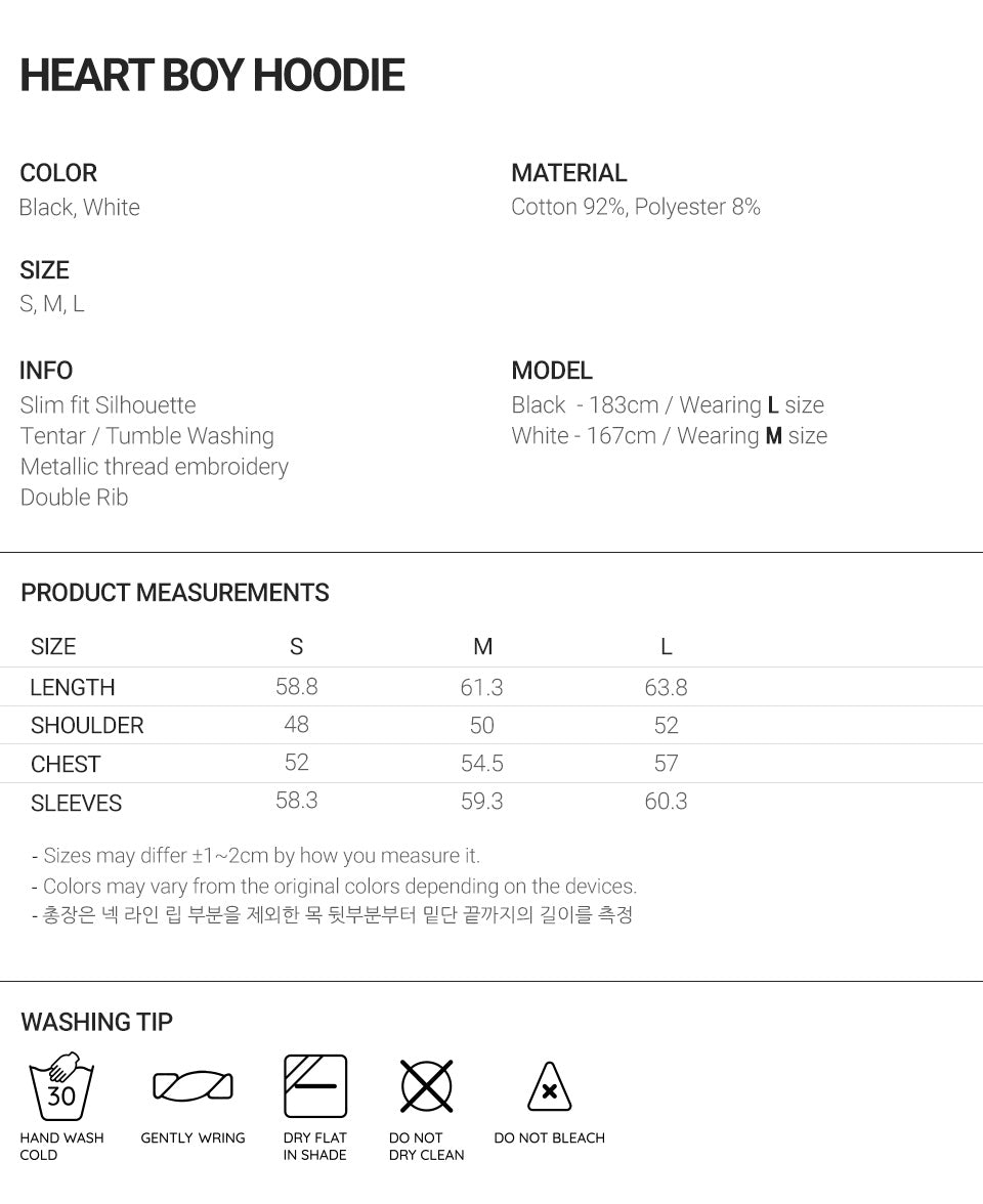 niceghostclub HEART BOY HOODIE [BLACK]