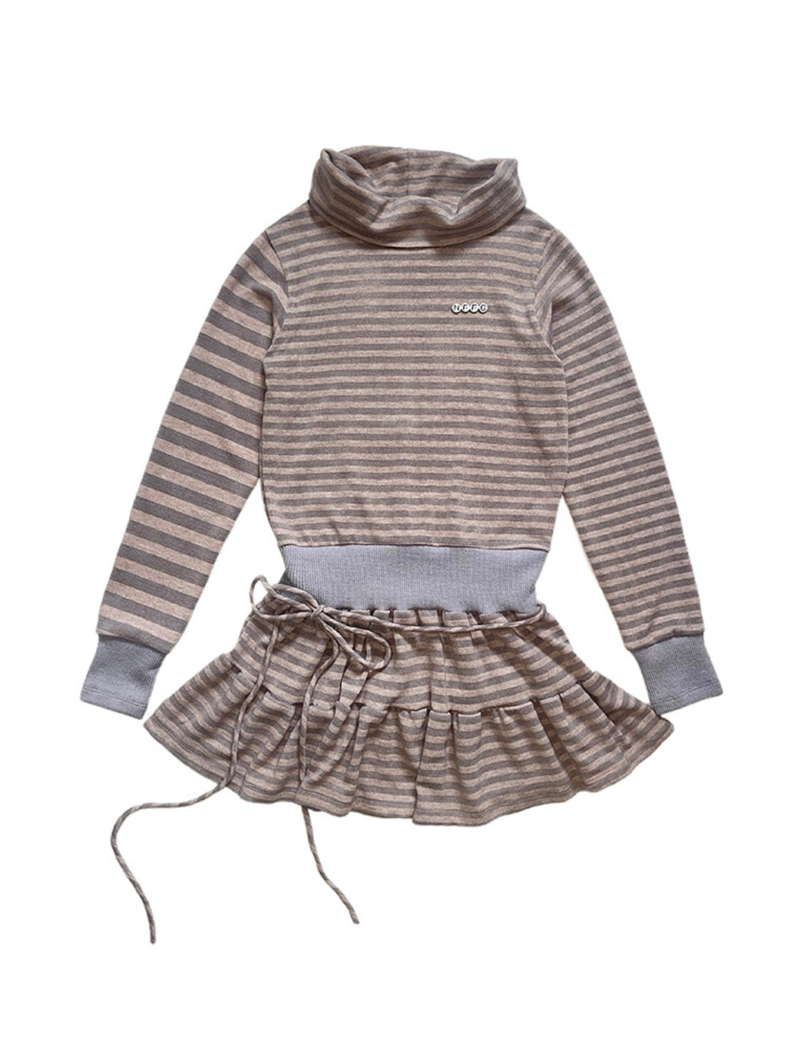 [miyeon/wendy同款🎀] nofficialnoffice WIDE TURTLENECK DRESS TOP PINK BEIGE