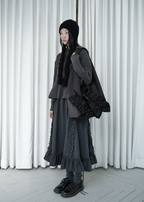 SAENGIN ORIGAMI RUFFLE BAG - BLACK