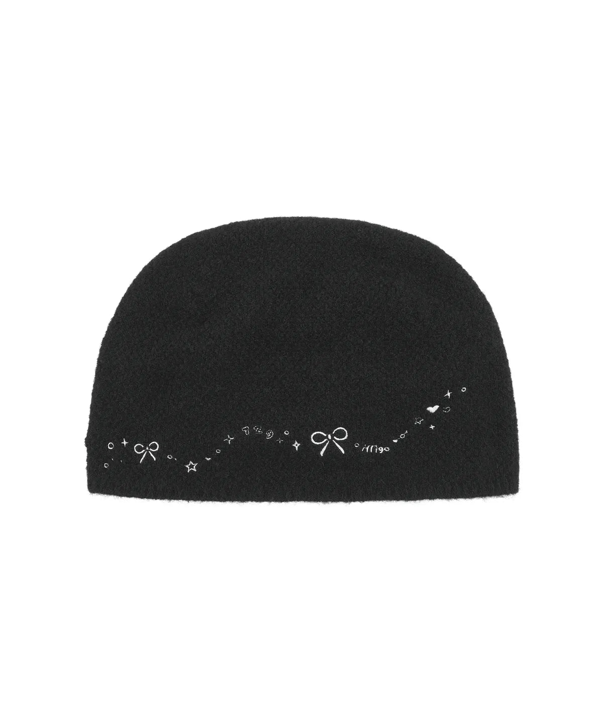 [illigo] DRAWING EMBROIDERY BEANIE_BLACK